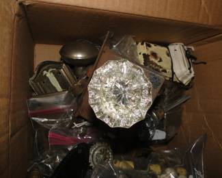 Vintage door knob and a variety of vintage door hardware too