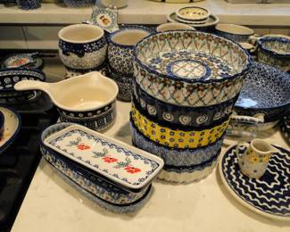 Boleslawiec Polish Pottery, bowls and platters, and other serving pieces too