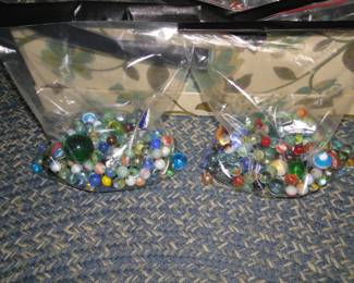 Bags of vintage marbles