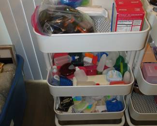 Personal care items, and also the rolling carts are for sale too