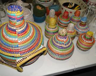 Wonderful handmade baskets with all the colors and all the details