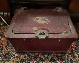 Antique cast iron Wells Fargo stagecoach strongbox