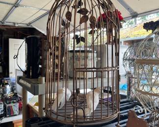 Brass decorative bird cage