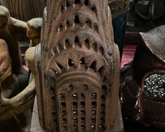 Chrysler Building cast iron candle holder