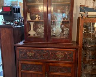 Victorian secretaire cabinet with drop front desk
