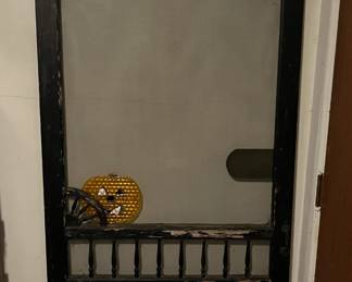 Antique farm wood screen door