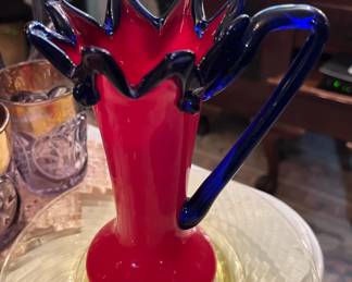 1930s Czech red/blue Tango glass - beautiful!