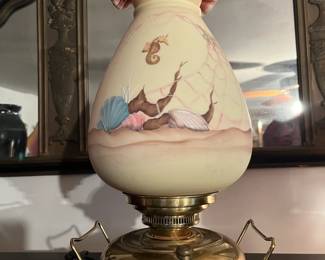 Fenton Burmese glass hand painted seashell design "Memories" - Beautiful!!