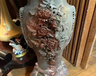 Large hand carved soapstone vase