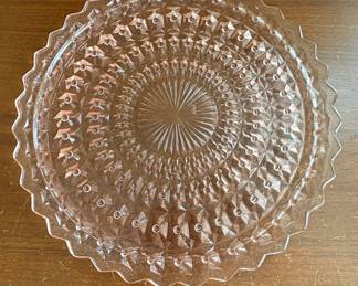 Jeannette Windsor Pink Depression Glass Cake Stand second image