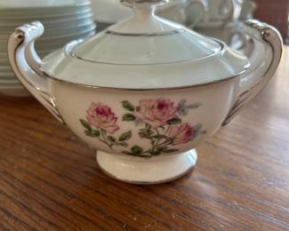 Vintage Moss Rose Pattern Tea Set third image