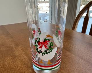 Vintage Libbey Christmas Goose Tumbler Glass