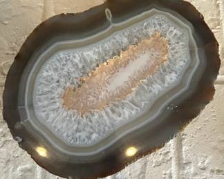 Illuminated Agate Slice with Geode Center