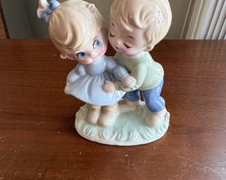 Precious Moments Porcelain Figurine of a Boy and Girl Dancing