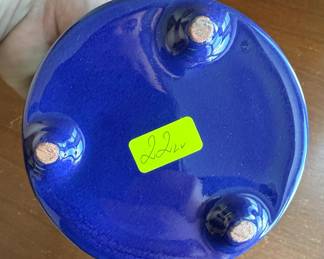 Handmade Ceramic Lidded Jar with Orange Knob Studio Pottery second image