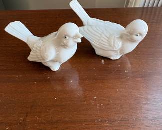Pair of White Porcelain Doves