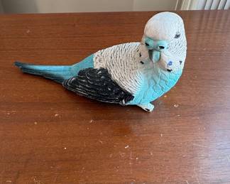 Vintage Lefton Blue Budgie Ceramic Figurine