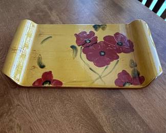 Ambiance Collections Fleur Rouge Rectangular Serving Dish by Nanette Vacher