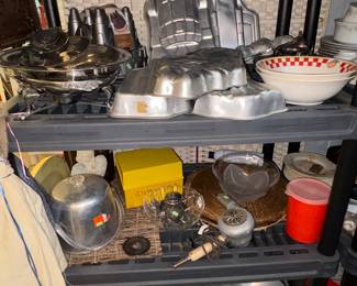 Ice bucket, silver plate items, And more