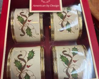 Lenox Holly Napkin Rings