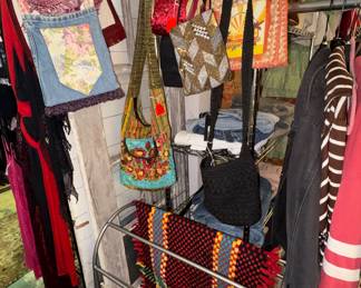 Purses, blanket rack