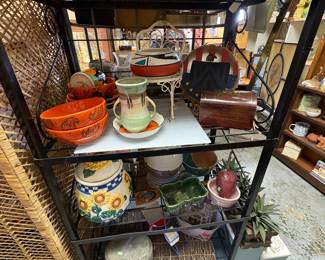 Painted boxes, halloween dishes, hand-painted bowl, sunflower cookie jar