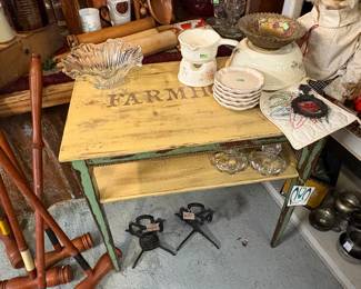 Farm home desk, crochet mallets