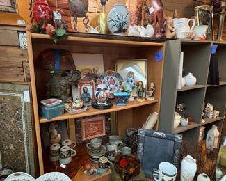 MCM Pottery Tea set, Powder box, elephant frame, Lacquer Box 