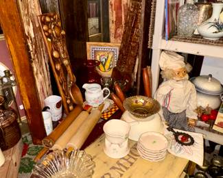 Carved wood spoon & fork