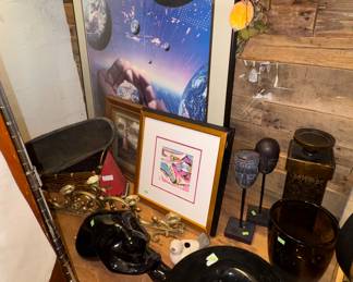 Black glass, candle holders, Decorative items, metal candle sconce