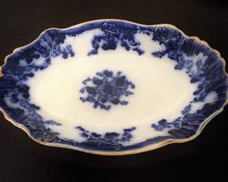 Flow Blue Oval Dish