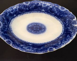 Flow Blue Oval Dish