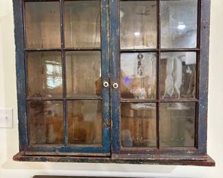 Cupboard 1700’s leaded Glass 
38” X 33”X 11.5” D 
$800