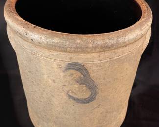 antique American 3 Gallon salt-glazed stoneware crock $100