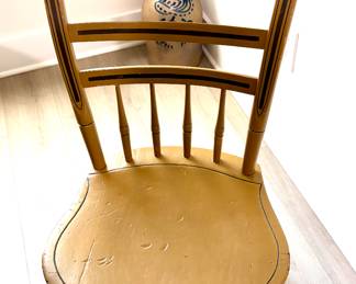 19th Century Antique Hitchcock Back Yellow Painted Wooden Side Chair early 1800’s $250 each