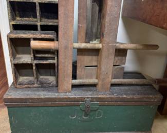 Lots of old tool chests and trunks!