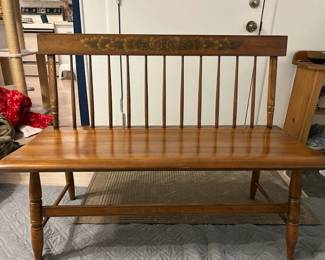 $80 Maple bench, solid, well made, beautifully detailed. 45"X17"X17"