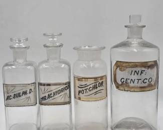 antique chemestry bottles