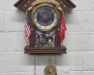 bradford exchange USMC Cuckoo clock
