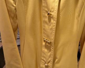 Vintage Marshall Fields, Yellow Coat, Brass Buttons