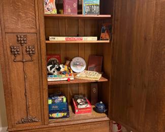 Antique Wardrobe, Beveled Mirror, Drawer