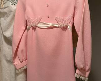 Vintage Adorable Girls Pink Dress Ribbons
