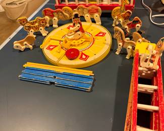 Vintage Fisher Price Circus, Ladders, Trapeze, Animals, Ring Master, Ladders