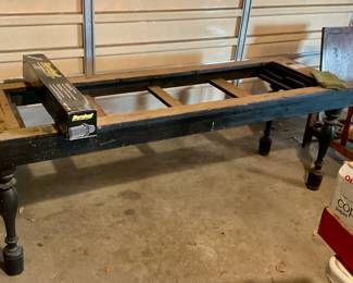 Antique table base, poplar wood