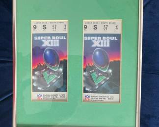 Professionally Framed Super Bowl XIII Tickets