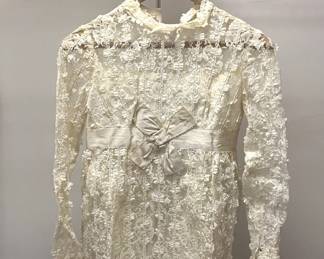 Vintage Ornate Wedding Dress & Headdress