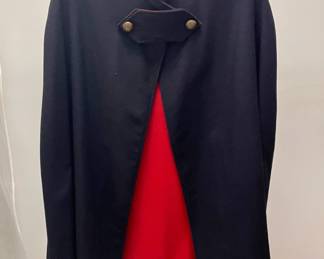 Vintage Navy Blue Wool Nurse Cape-