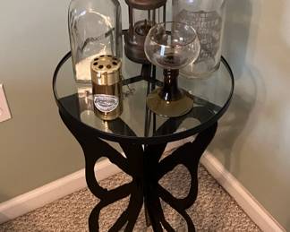 Butterfly Table w/ Miner's Safety Lamp