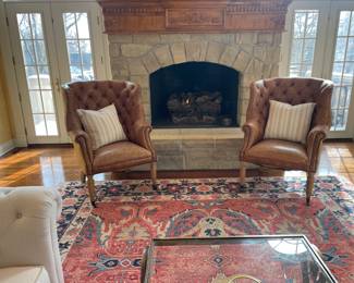 Tufted Arm Leather Armchair from 3 French Hens - $1,100 / Each