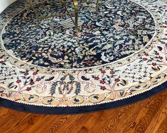Navey Floral Unique Loon Nain Oriental Round Rug, 9'5"Round - $275.00
